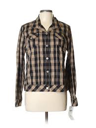 Details About Nwt Foxcroft Women Brown Long Sleeve Button Down Shirt 10