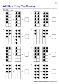 addition using ten frames worksheets