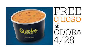 qdoba free queso on 4 28 more dining