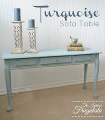 Turquoise Sofa Table Makeover