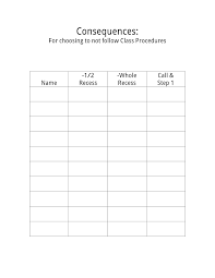 Free Classroom Management Tool Consequence Chart Tutor