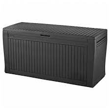 keter comfy outdoor storage box resin