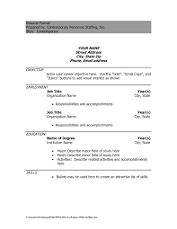 Basic Resume Format In Word Download New Resume Templates Skills