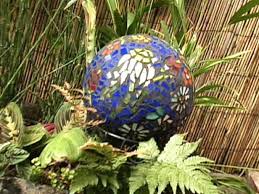 how to make a mosaic garden gazing ball