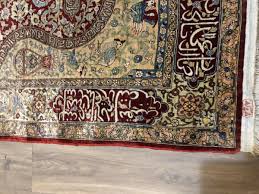 lovely signed silk hereke prayer rug