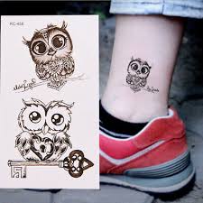 1pc makeup cute owl tattoo arm body art