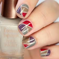 patchwork nail art with barry m coconut