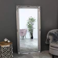 Large Ornate Silver Wall Floor Mirror
