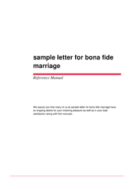 bona fide marriage exemption letter