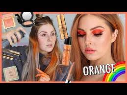 orange monochrome makeup rainbow