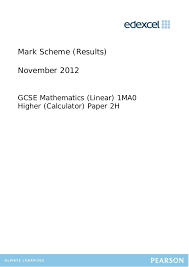 08a 1 Ma0 2h November 2012 Mark Scheme