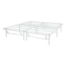 white platform bed frame 14 inch steel