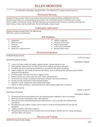 Certified Nursing Assistant Cv Template Cv Samples Examples