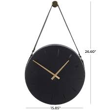 Black Round Frameless Wall Clock