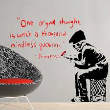 We hope you enjoy our growing collection of hd images to use as a background or home screen for your. Banksy Smoking Man Motto One Original Thought Worth A Thousand Quotings Wall Stickers Decal Wallpaper Boy Room Bedroom 70x80cm Boys Room Wall Stickerquote Wall Sticker Aliexpress