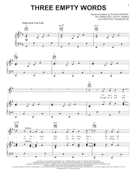 Three Empty Words Piano Sheet Music By Shawn Mendes Piano Voice