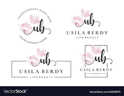 initial letter ub u logo for lip kiss