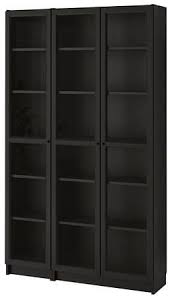 oxberg bookcase with glass doors black