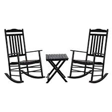 bplusz black wood outdoor rocking chair