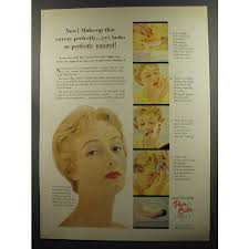 1953 max factor pan cake makeup ad