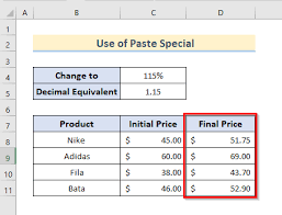 add 15 percent to a in excel
