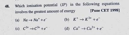 Which Ionisation Potential Ip In The