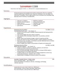 Best Professional Security Officer Resume Example Livecareer