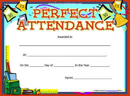 Attendance Award Certificate Templates Perfect Attendance