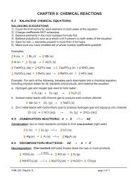 chapter 8 writing chemical equations