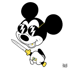 bad mickey mouse gangster drawing