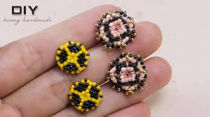 beaded stud earrings diy 2 patterns in