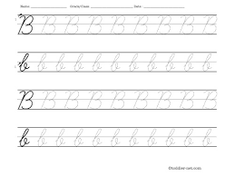 tracing worksheet cursive letter b