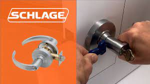 schlage lever handle removal