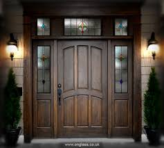 Elegant Front Door With Stained Glass
