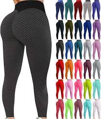 Amazon.com: Women High Waisted Workout Leggings Butt Lifting Scrunch Booty  Yoga Pants Tummy Control Anti Cellulite Textured Tights A- Black :  Clothing, Shoes & Jewelry