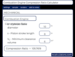 Ic Engine Compression Ratio Calculator