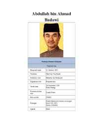 Check out this biography to know abdullah ahmad badawi is a former prime minister of malaysia; Badawi