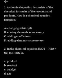 Answered 1 A Chemical Equation Is