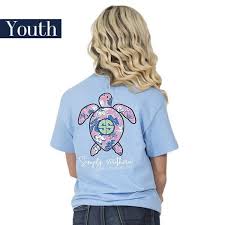 Details About Youth Hibiscus Save Them Turtles Simply Southern Tee Shirt