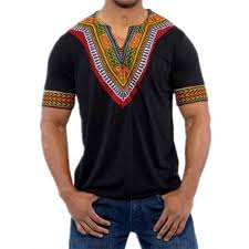 African Dashiki Mens Short Sleeve Printed Tribal T Shirt