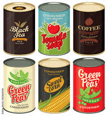 retro food cans set of vector
