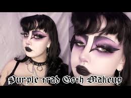 grwm chat purple trad goth makeup