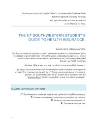 Click here for plan costs. Https Www Utsouthwestern Edu Education Medical School Admitted Students Student Guide To Health Insurance Pdf