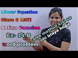 Linear Equation Class 8 Icse Selina