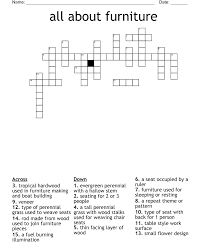 All About Furniture Crossword Wordmint