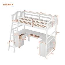 Twin Size Wooden Loft Bed