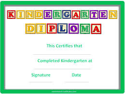 Kindergarten Graduation Certificate Template Designs Diplomas Plus