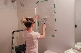 Bathroom Makeover Stenciled Walls