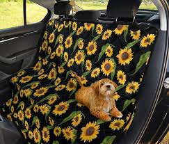 Sunflower Dog Hammock Back Seat Cover