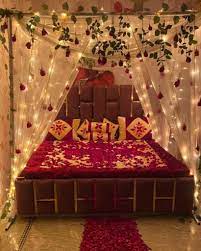 romantic first night bed decoration